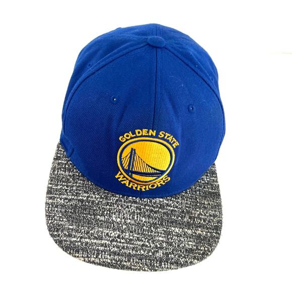 NBA Golden State Warriors Grey Blue SnapBack Mitchell & Ness Hat - Picture 2 of 7